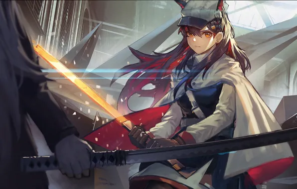 Girl, sword, Arknights