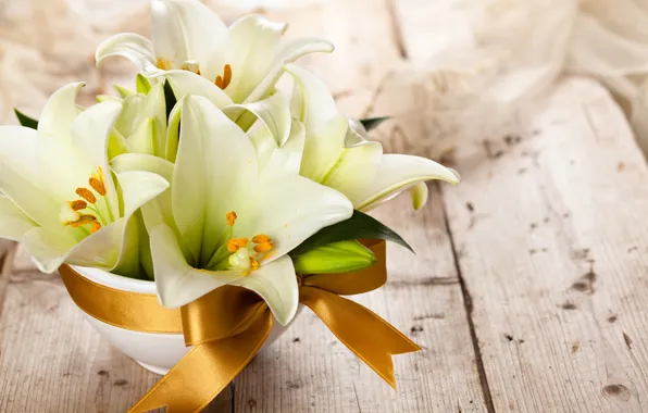 Lily, bouquet, white
