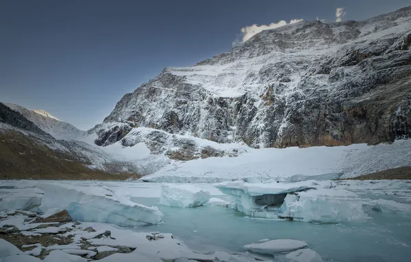 Winter, snow, mountains, nature