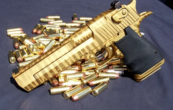 Picture gold, Desert eagle, gold ammo