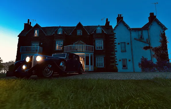 HDR, Bentley, House, Sky, Lights, Game, Evening, Luxury