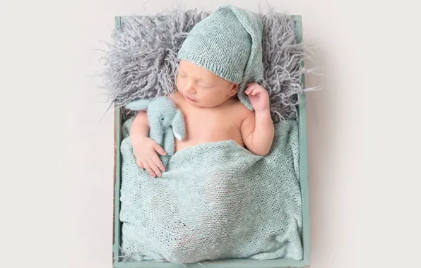 Toy, baby, sleeping, fur, cap, baby
