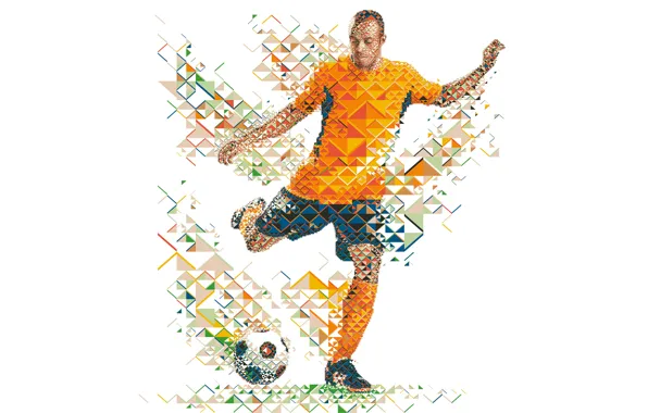 Picture football, the ball, player, soccer, low poly