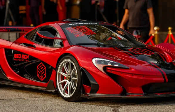 McLaren, Hypercar, McLaren P1, red cars, V8 engine, British cars, mclaren p1 hdk, hybrid (car)