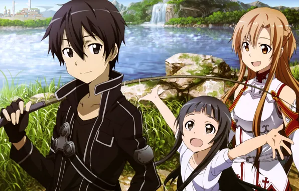 Light, girl, love, armor, weapon, anime, pretty, boy