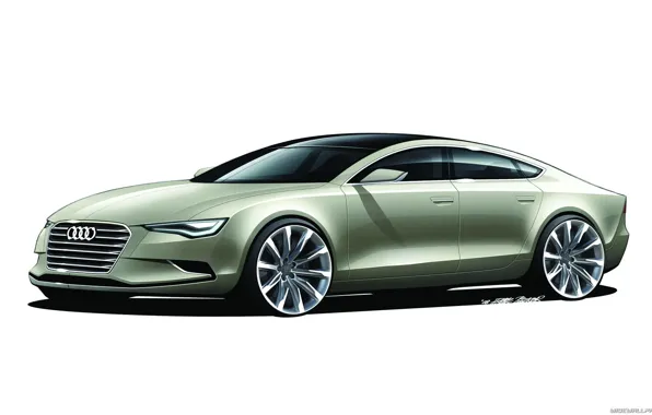 Car, machine, Audi, sketch