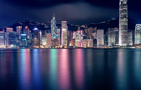 The city, skyscrapers, Hong Kong