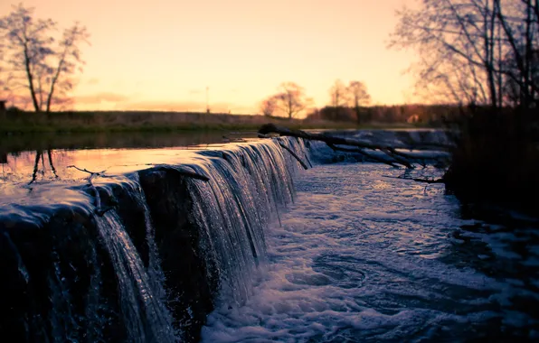 Water, waterfall, stream, small
