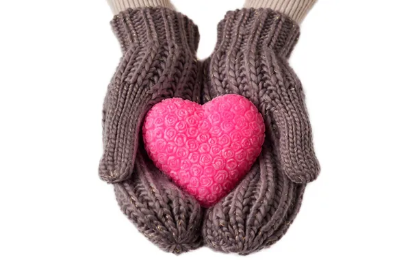 Picture winter, love, heart, gloves, love, heart, winter, gloves