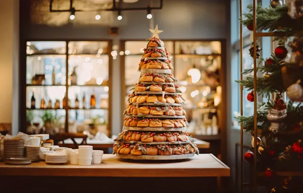 Light, lights, table, room, star, window, Christmas, kitchen