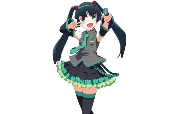 Smile, background, girl, tails, Oreimo