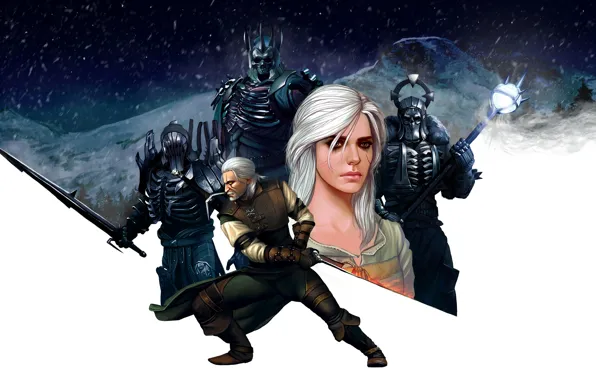 Picture girl, art, armor, the Witcher, rpg, geralt, Gwynbleidd, CD Projekt RED