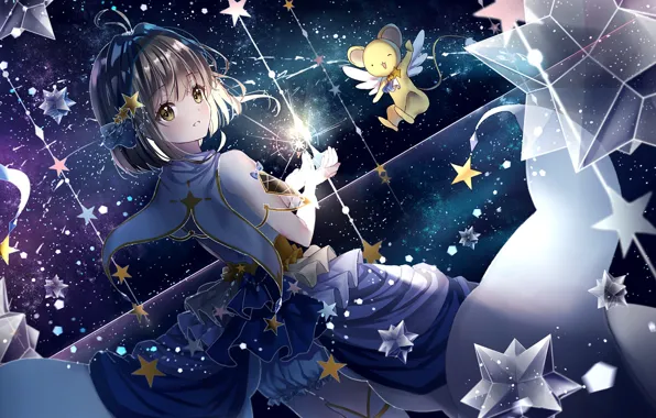 Girl, Card Captor Sakura, animal, Sakura - collector cards