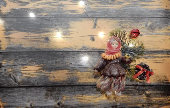 Lights, background, holiday, doll, New year, bump, widescreen, background