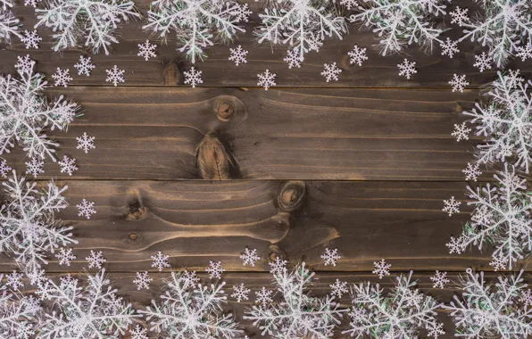 Winter, snowflakes, tree, Board, New Year, Christmas, new year, Christmas