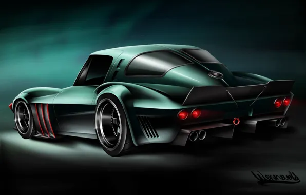 Auto, Figure, Machine, Art, Chevrolet Corvette, Grand Sport, Vehicles, Transport