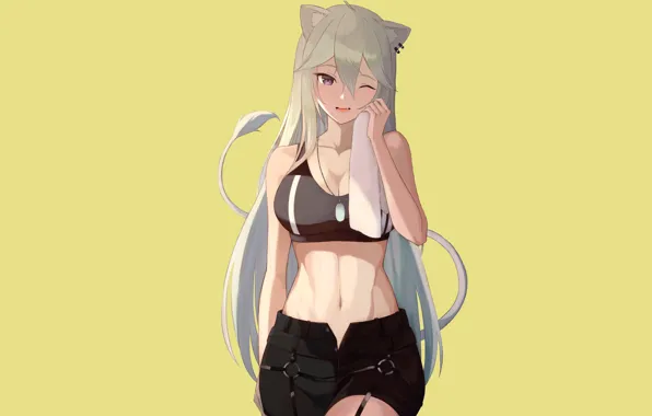 Kawaii, girl, sexy, pussy, boobs, anime, tail, lion