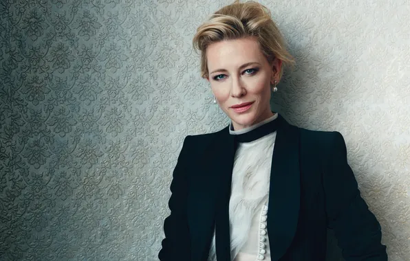 Picture makeup, actress, hairstyle, blonde, jacket, photoshoot, Cate Blanchett, Cate Blanchett