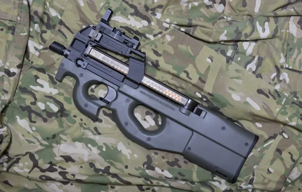 Weapons, camouflage, the gun, FN P90