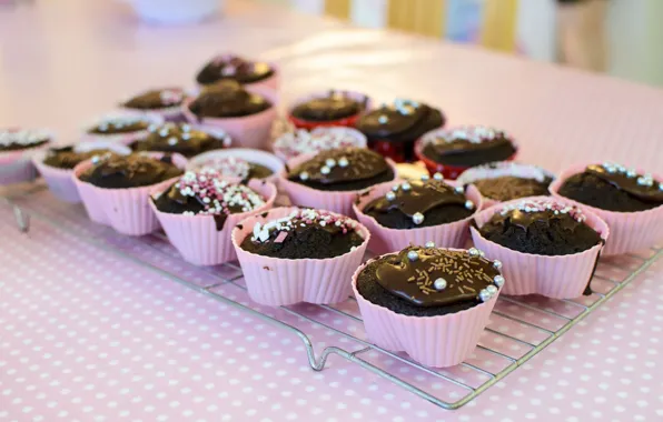 Chocolate, cream, dessert, cakes, cupcakes