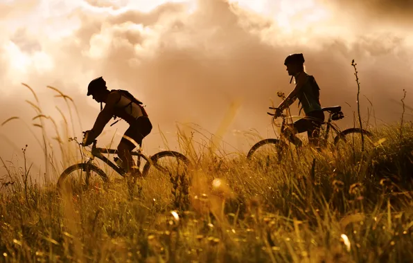 Nature, sport, cyclists, mountain bike, healthy lifestyle