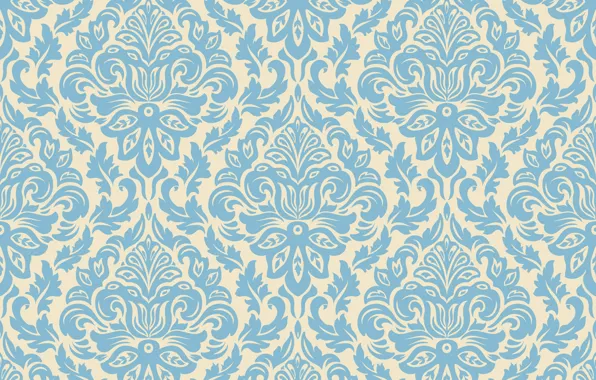 Picture retro, background, vintage, Blue flowers