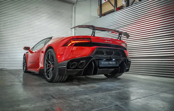 Picture machine, light, red, Lamborghini, Vorsteiner, back, Huracan, Novara