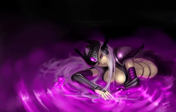 Chest, look, water, girl, magic, neckline, art, League of legends