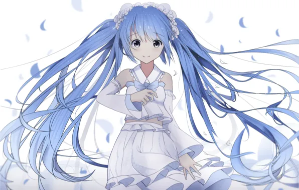 Girl, Hatsune Miku, Vocaloid, Vocaloid, long hair, blue hair, Hatsune Miku