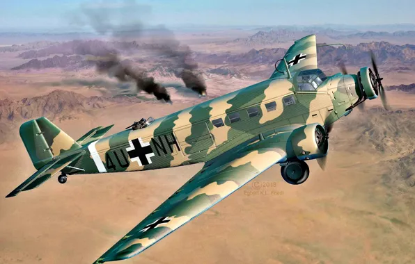 Germany, Junkers, Ju-52, Military transport aircraft, three engines, Ju.52/3M