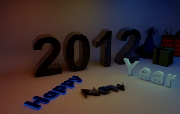 Picture the inscription, figures, gifts, 2012, happy, year, new, year, schastlivogo, new