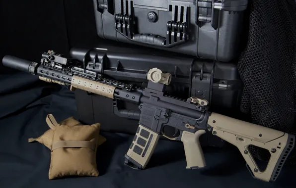 Picture weapons, boxes, AR-15, assault rifle