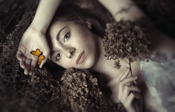 Picture girl, butterfly, Ania