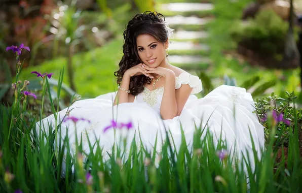 Girl, flowers, Corina