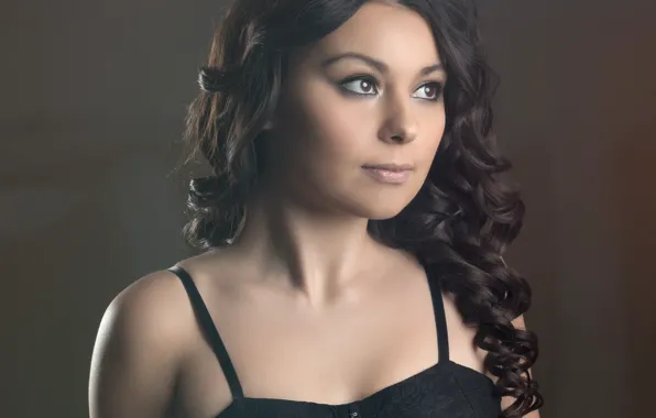 Look, girl, face, background, hair, piercing, curls