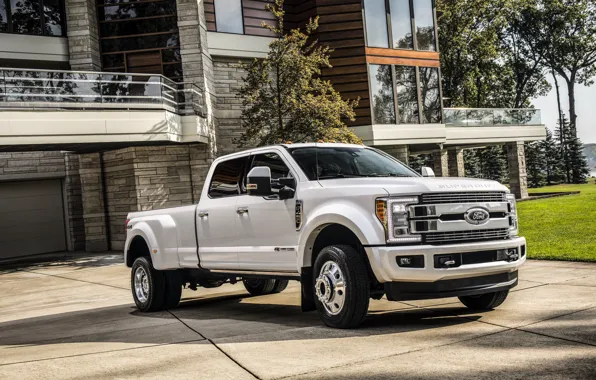 Picture the building, Ford, facade, pickup, 4x4, 2018, 440 HP, Super Duty
