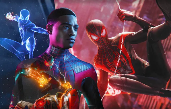Picture spider-man, Marvel's Spider-Man: Miles Morales, guy, collage, Miles Morales