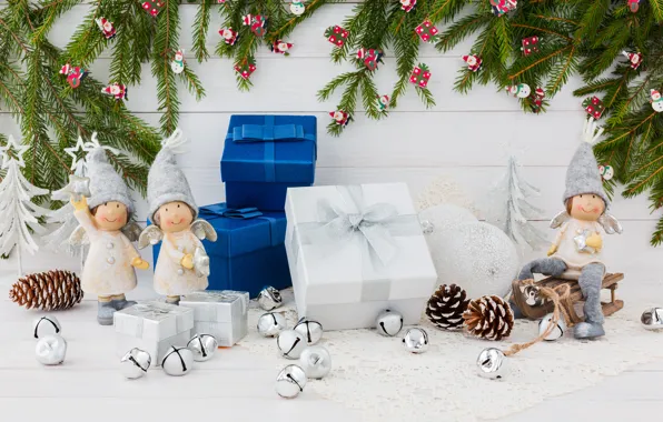Blue, Star, Christmas, New year, figures, Box, Gift, Rights Reserved