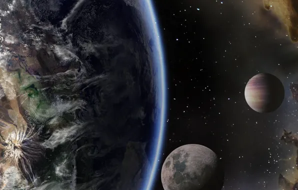 Space, surface, planet, satellite