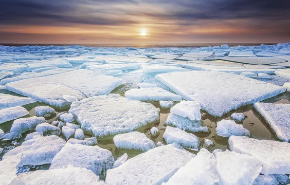 Cold, winter, frost, ice, ice, province, Friesland, the North of the Netherlands