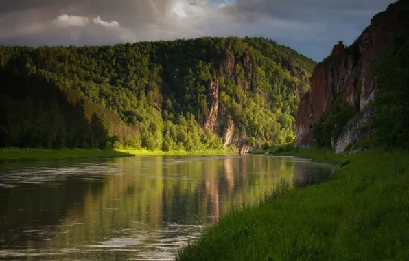 Picture landscape, mountains, nature, river, rocks, forest, Ural