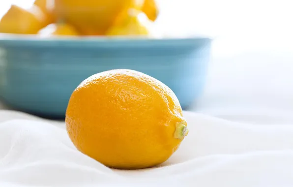 Macro, lemon, fruit, citrus