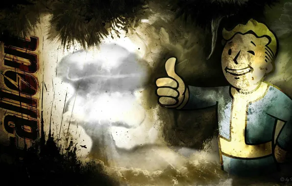 The game, Fallout 3, vault-boy, computer