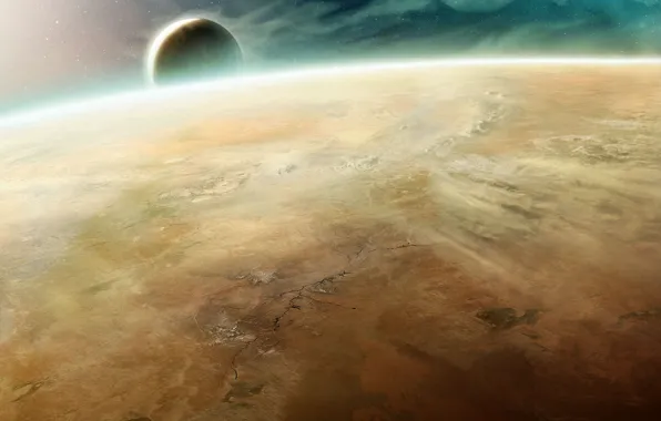 Space, planet, satellite, the atmosphere, Warhammer, 40000, desert