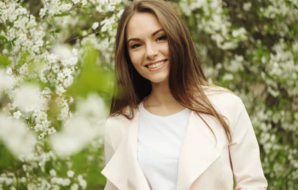 Picture look, face, smile, model, hair, flowering, cutie, Nastya