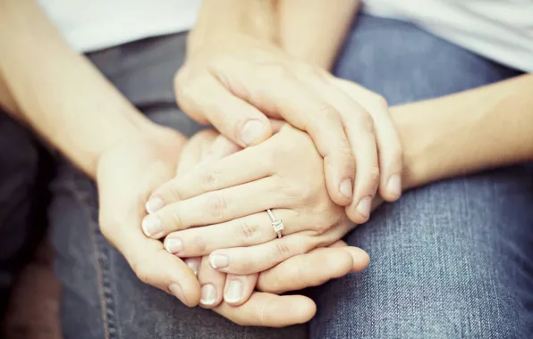 Jeans, hands, ring
