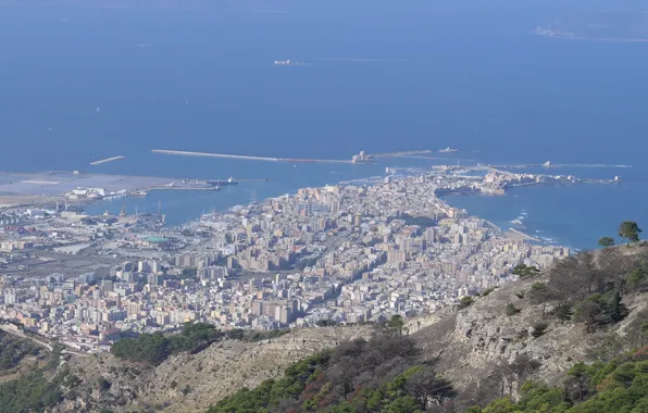 Picture sea, Italy, panorama, Sicily, Trapani