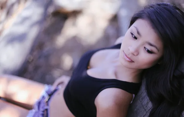 Girl, brunette, Asian