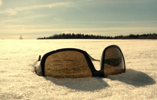Picture winter, snow, glasses