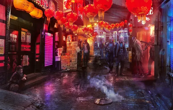 Lanterns, Concept art, Inspired by Ghost In The Shell, Shanghai 2020